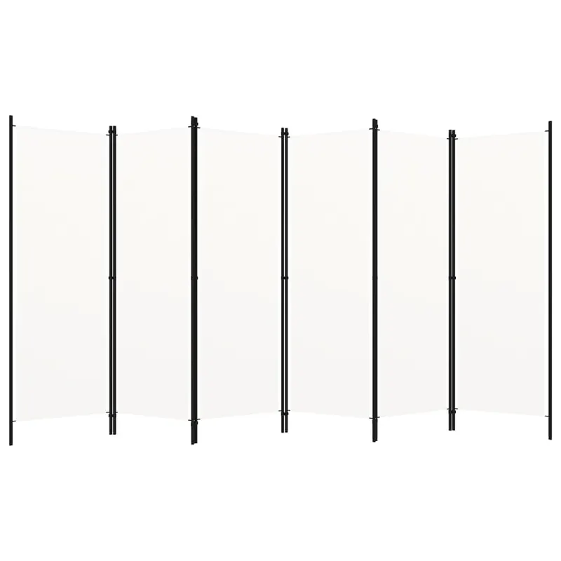 paravan camera cu 6 panouri, alb, 300 x 180 cm
