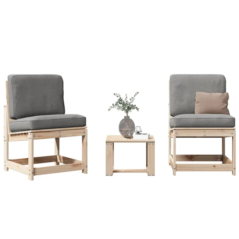 set mobilier de gradina, 3 piese, lemn masiv de pin