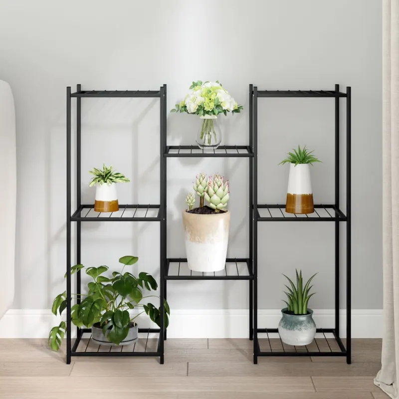 suport pentru flori, 83x25x80 cm, negru, fier
