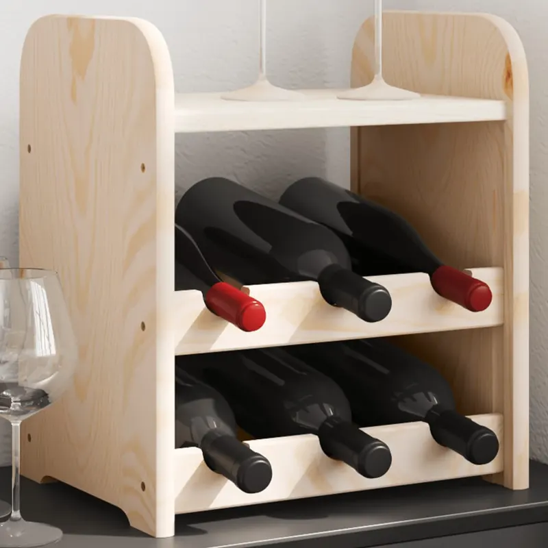 suport pentru vin cu raft superior, 33x25x37 cm, lemn masiv pin