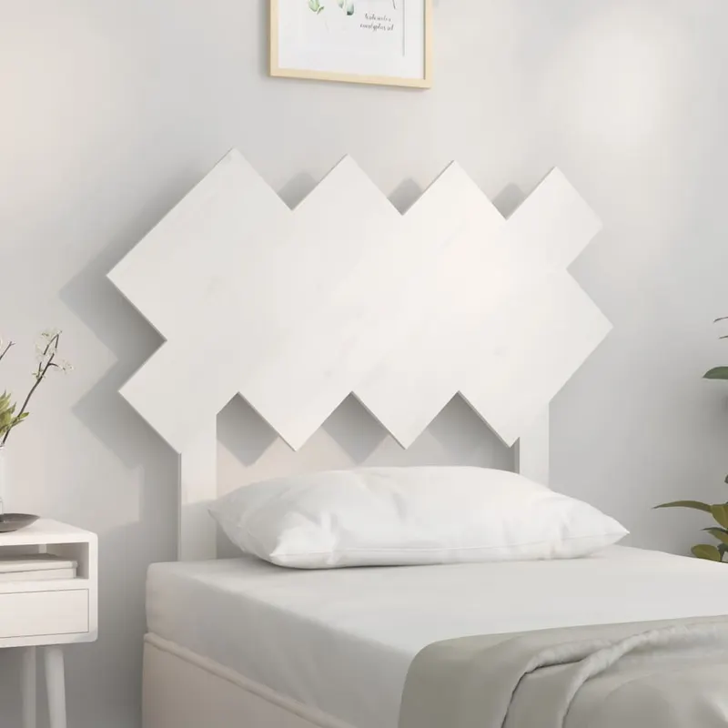 tablie de pat, alb, 92x3x81 cm, lemn masiv de pin
