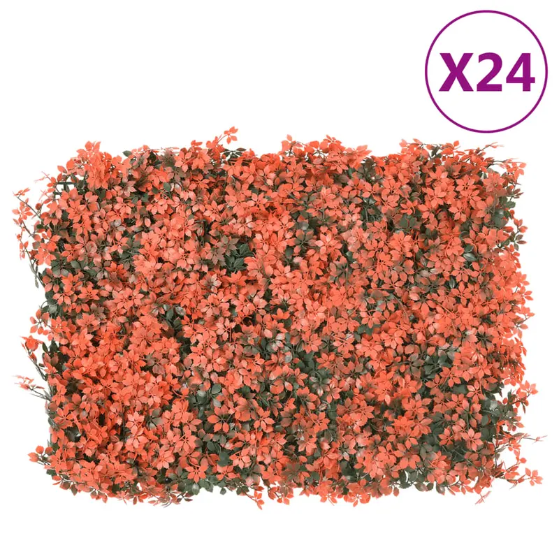 gard din frunze artar artificiale 24 buc rosu deschis 40x60 cm
