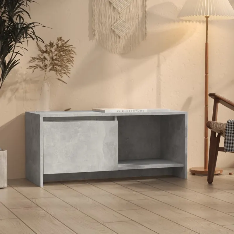 comoda tv, gri beton, 90x35x40 cm, pal