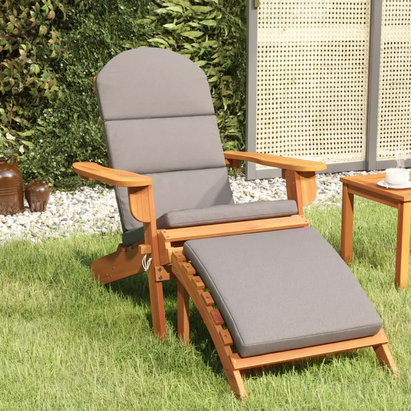 scaun de gradina adirondack & suport picioare lemn masiv acacia