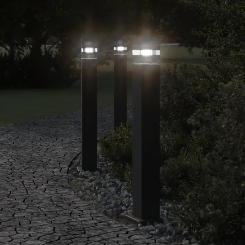 Lampa de podea de exterior, negru, 50 cm, aluminiu