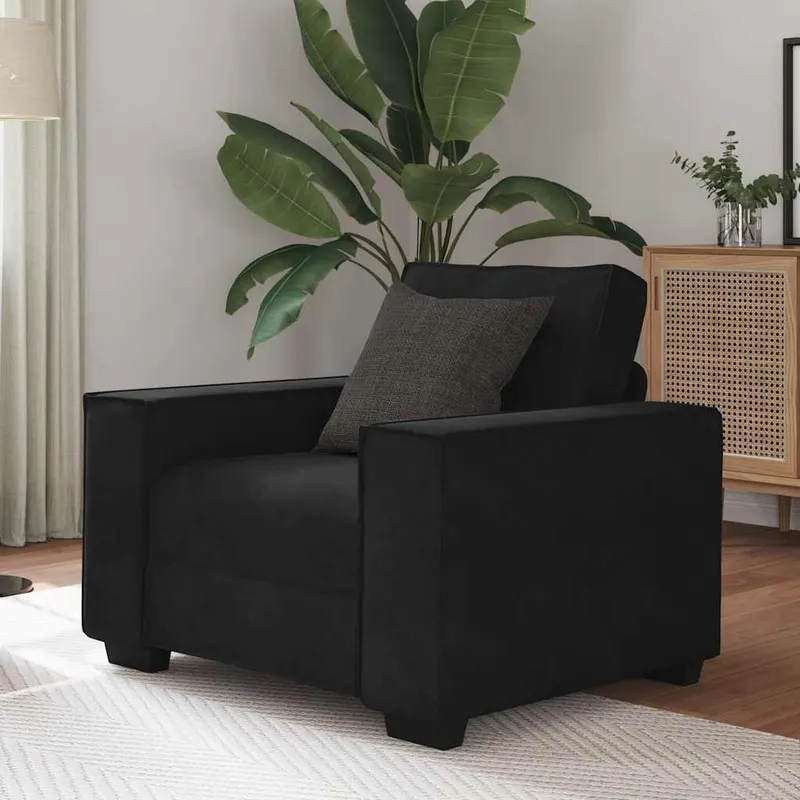 canapea scaun negru 59 cm catifea