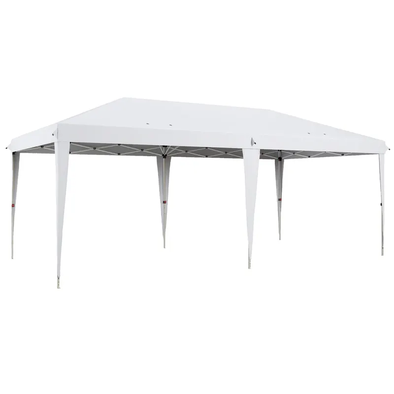 Outsunny Pavilion 6 x 3 m pop-up pliabil pentru grădină, geantă inclusă, oțel epoxidic, Oxford densitate mare, gri