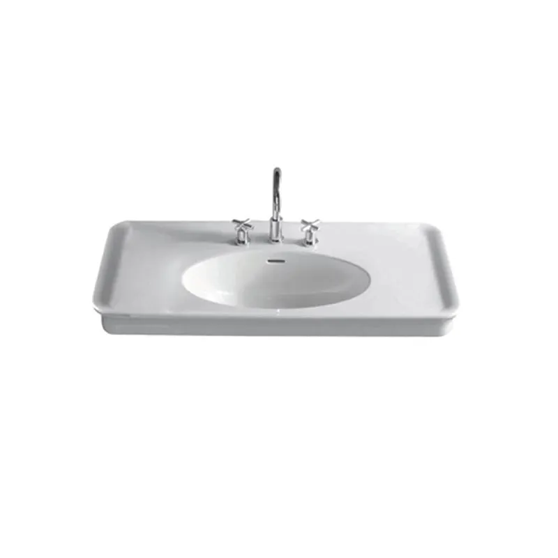 Lavoar suspendat Hatria Dolcevita, 100 cm, portelan sanitar, set fixare inclus, alb