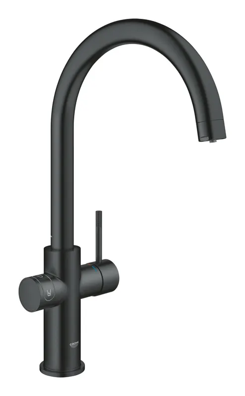 Baterie bucatarie Grohe 101069KS01, Blue Home, inalta, tip C, pentru racitor Blue Home, mat, negru