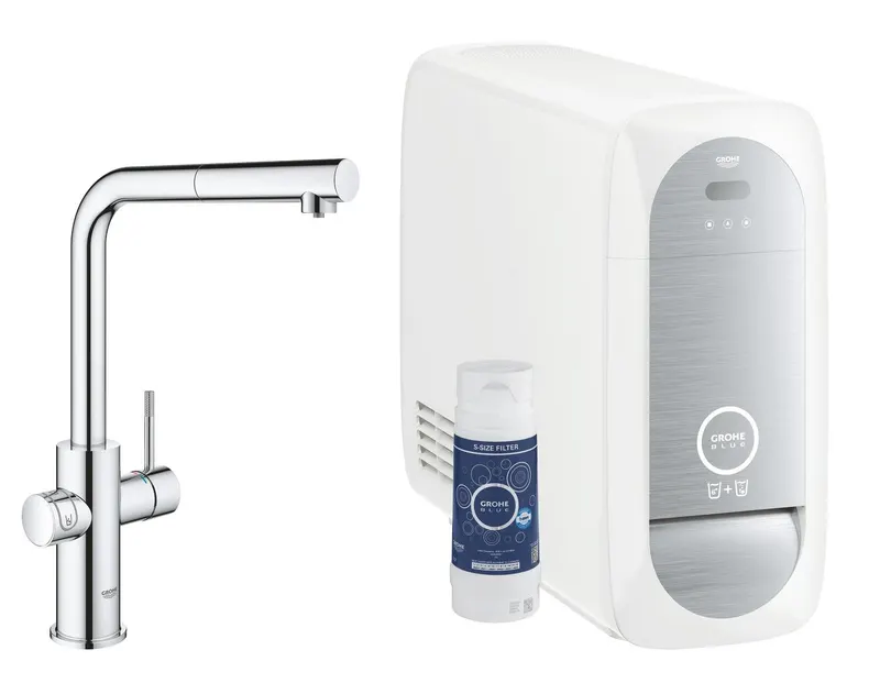 Baterie bucatarie Grohe 31927001, 1 bar, 378 mm, 221 mm, 1 orificii instalare, 3 sprayuri, 180 unghi pivotare, Crom
