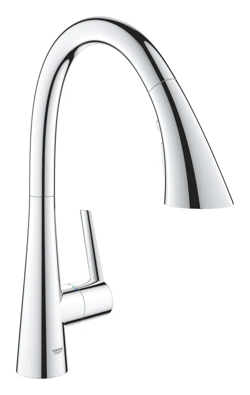 Baterie bucatarie Grohe 30440000, Scala, tip comanda monocomanda, marime inalta, forma pipa tip c, crom