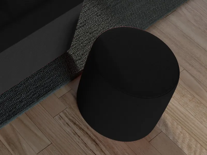 Taburet Smart Tapitat Negru