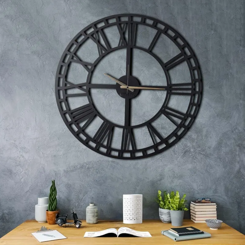 Ceas de perete Classic XL, Negru, 70x70 cm - Negru