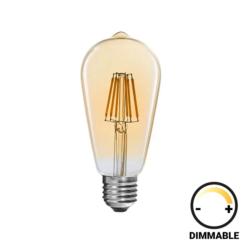 Lampa LED ST64 Bec dimmabil chihlimbar, 7x7x15 cm - Alb