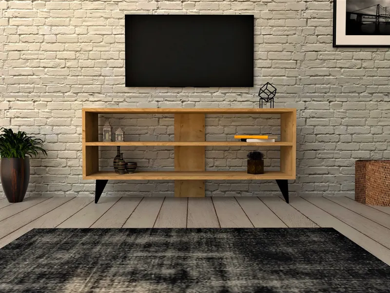 Comodă TV One, Diverse culori, 120x30x50 cm - Stejar