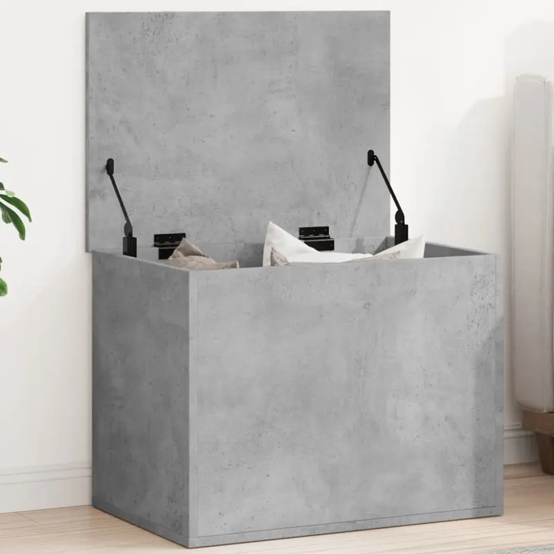 cutie de depozitare, gri beton, 60x42x46 cm, lemn prelucrat