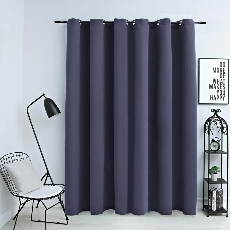 draperie opaca cu inele metalice, antracit, 290 x 245 cm