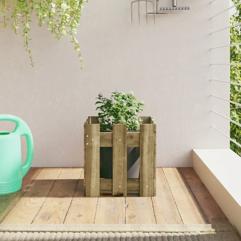 jardiniera gradina design gard 30x30x30cm lemn de pin impregnat