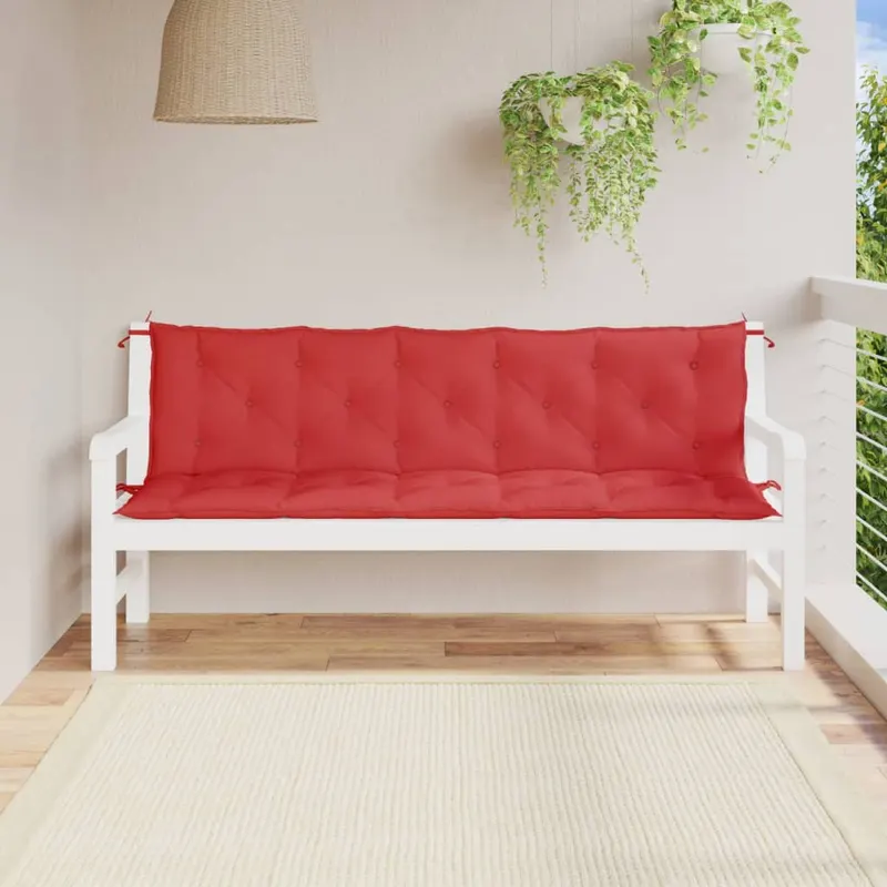 perne banca de gradina 2buc., rosu, 180x50x7cm, tesatura oxford