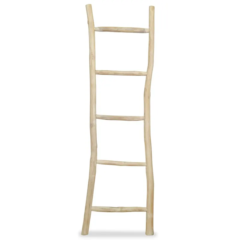 scara pentru prosoape cu 5 trepte, tec, 45x150 cm, natural