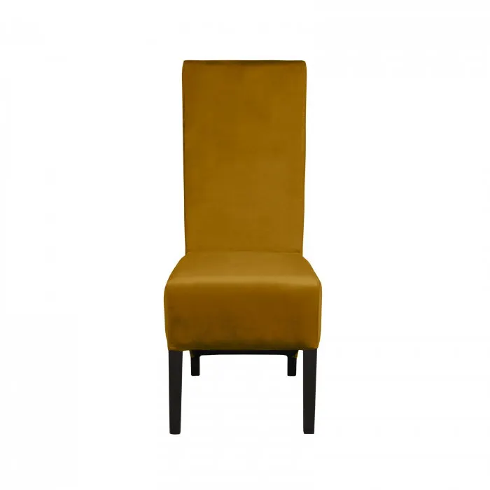 Scaun living VANESSA, picioare lemn wenge, stofa galben, 47x60x110 cm