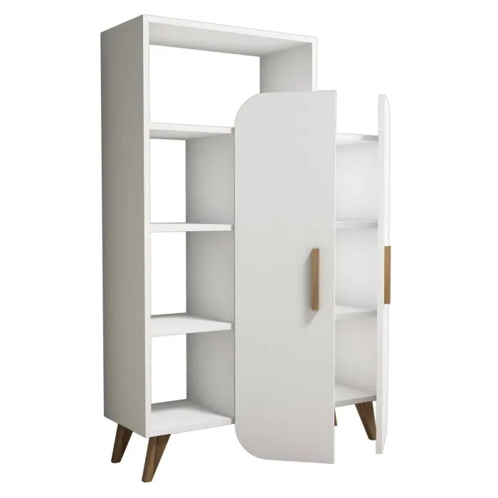 Biblioteca FORM, alb, 90x32x132 cm