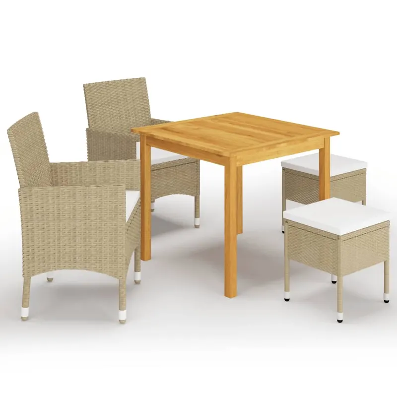 set mobilier de gradina, 5 piese, bej