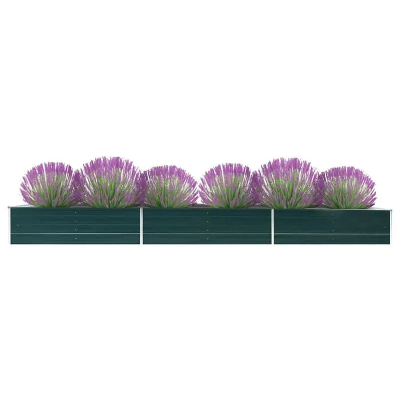 strat inaltat de gradina, verde, 480x80x45 cm, otel galvanizat