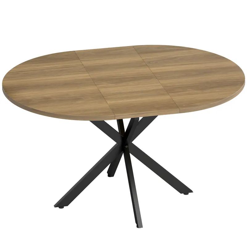 HOMCOM Masă de Sufragerie Extensibilă cu Picior în Formă de X, 100-135cm, Maro