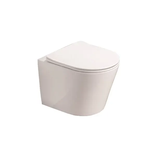 Set vas wc suspendat Fluminia Clementina, 49x36.5x33 cm, cu capac quick release si soft close, garantie 2 ani, alb