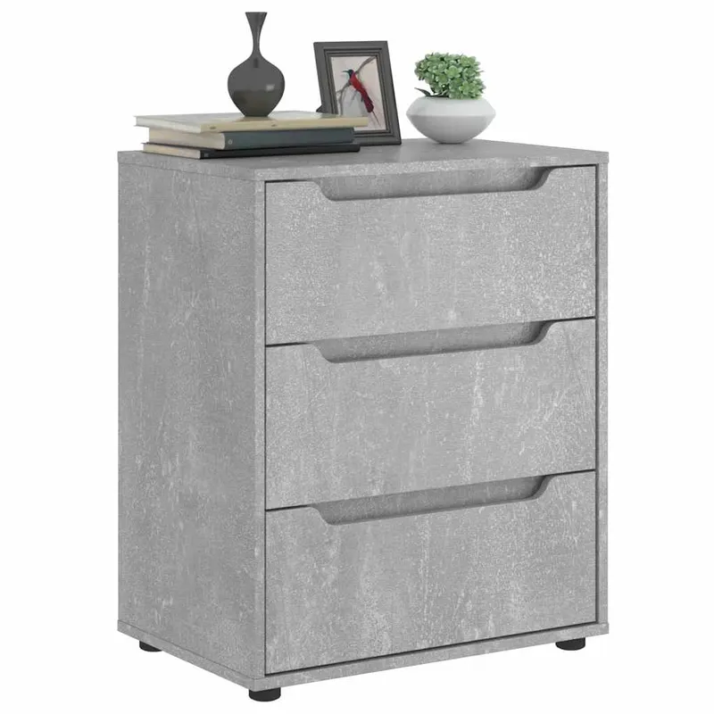 bufeta „visnes” gri beton 60x40x73 cm lemn prelucrat