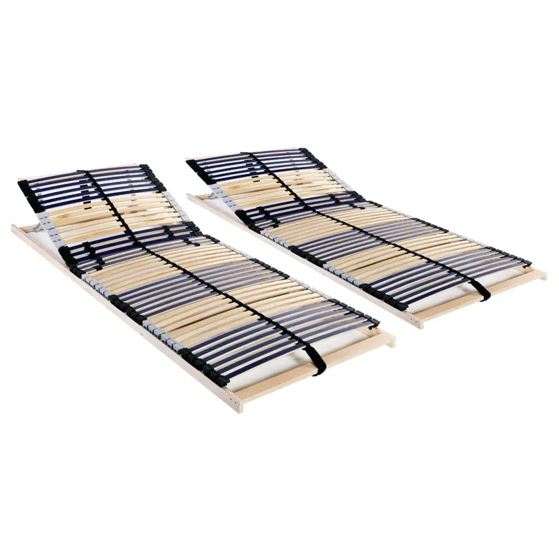baze de pat cu sipci, 2 buc., 70 x 200 cm, cu 42 sipci, 7 zone