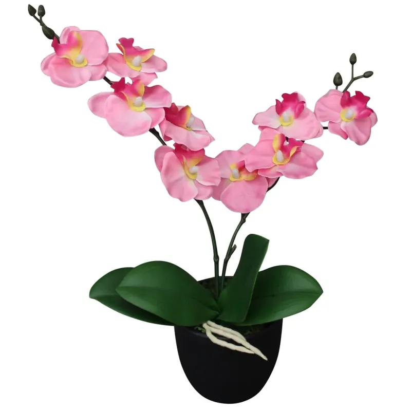 planta artificiala orhidee cu ghiveci, 30 cm, roz