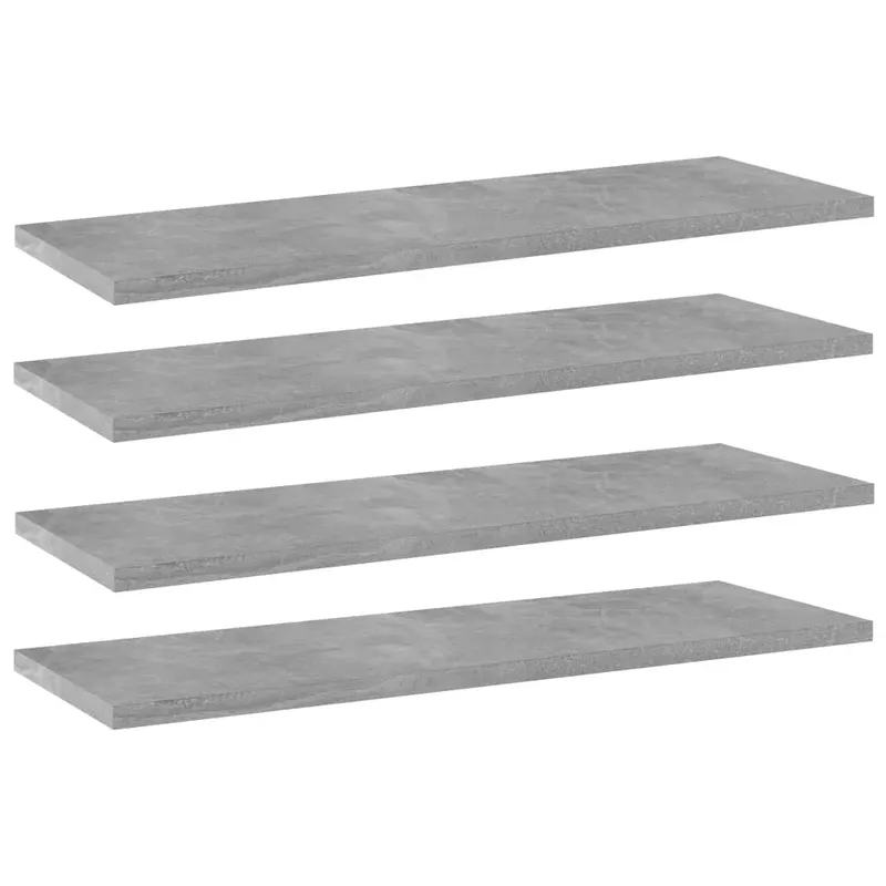 placi biblioteca, 4 buc., gri beton, 60 x 20 x 1,5 cm, pal