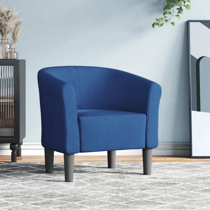fotoliu tip cuva, albastru, material textil