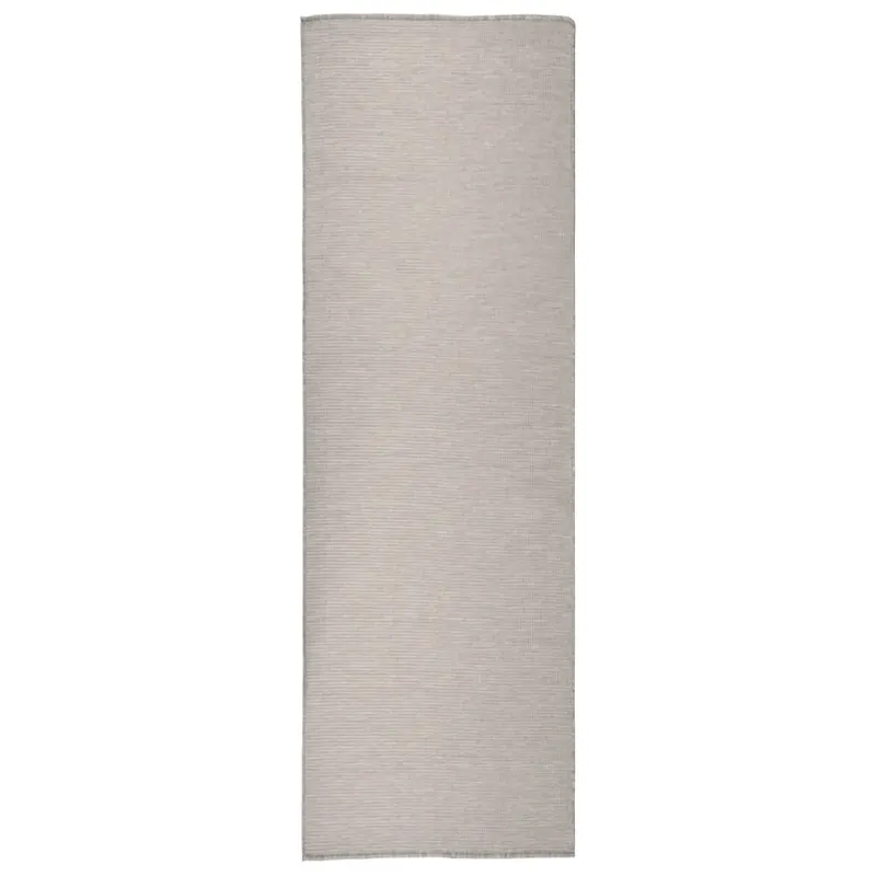 covor de exterior, gri taupe, 80x250 cm, tesatura plata