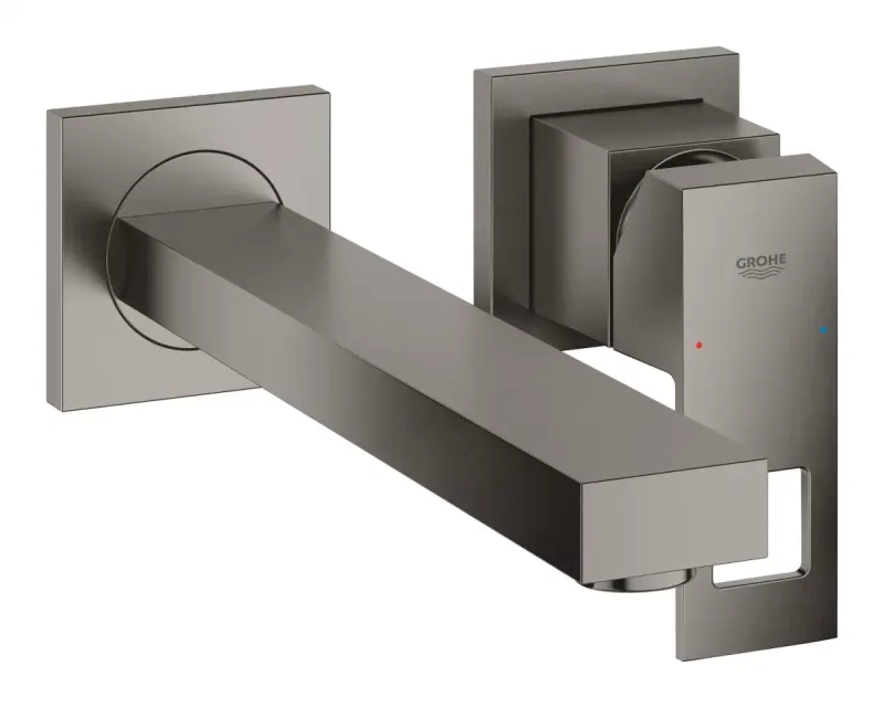 Baterie lavoar Grohe Eurocube, 1 2 , L, 230 mm, pe perete, monocomanda, mat, grafit, 23447AL0