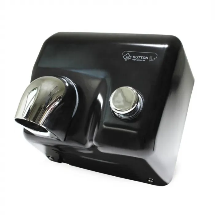 Uscator de maini cu aer cald, negru mat, Jet Dryer BUTTON