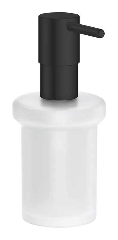 Dozator sapun Grohe 411882430, 144 mm, 126 mm, 2 orificii instalare, 160 volum ml, pe suport, sticla, metal, Negru
