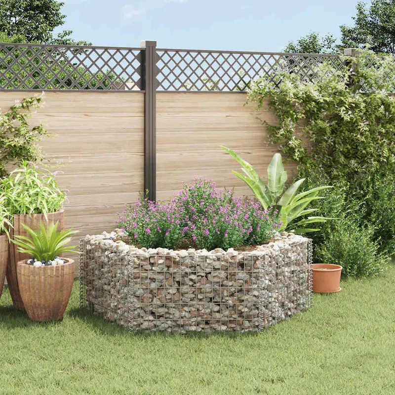 Strat inaltat gabion hexagonal, 160 x 140 x 50 cm