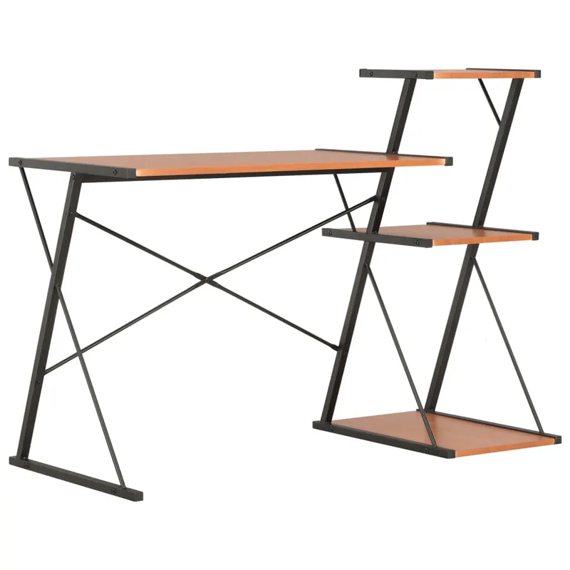 birou cu raft, negru si maro, 116 x 50 x 93 cm
