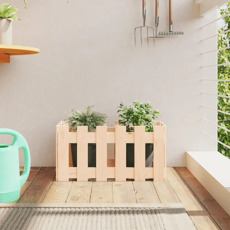 jardiniera gradina design gard, 60x30x30 cm, lemn masiv de pin