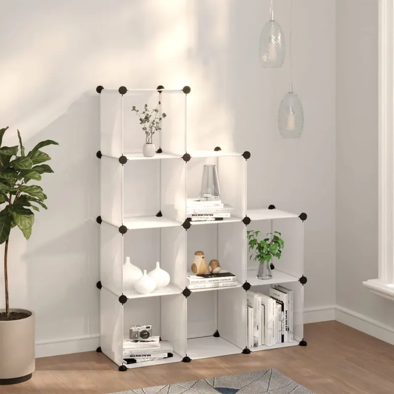 organizator cub de depozitare, 9 cuburi, transparent, pp