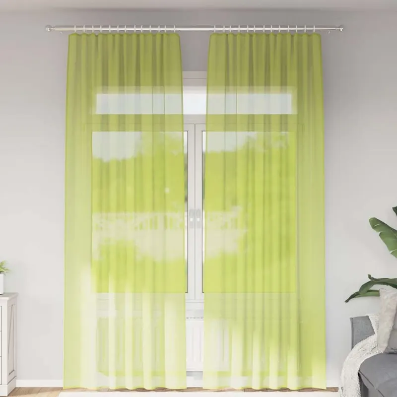 perdele din voile cu tabla 2 buc verde mar