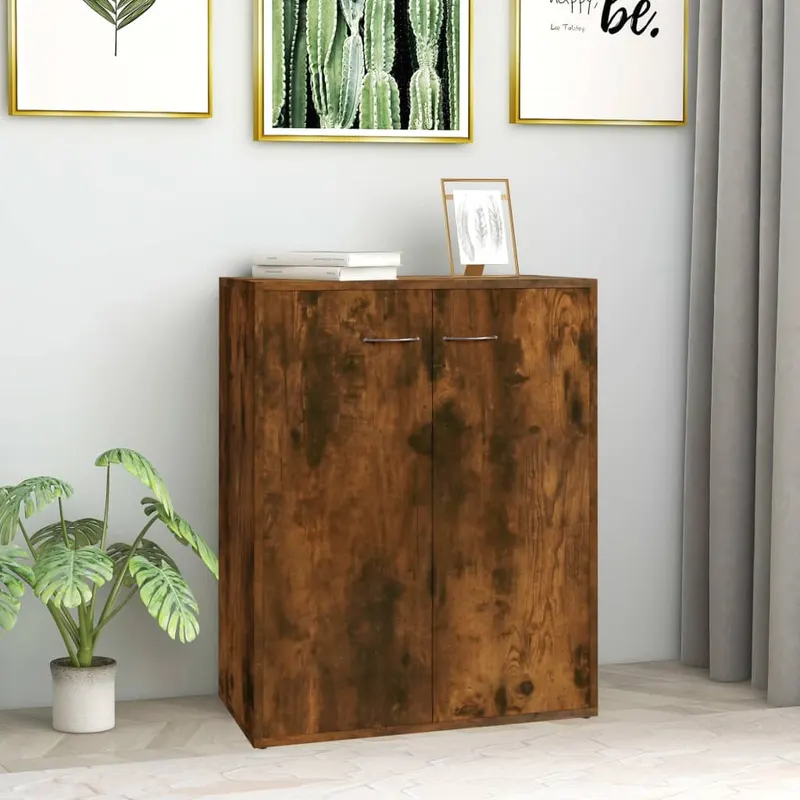 servanta, stejar fumuriu, 60x30x75 cm, lemn compozit