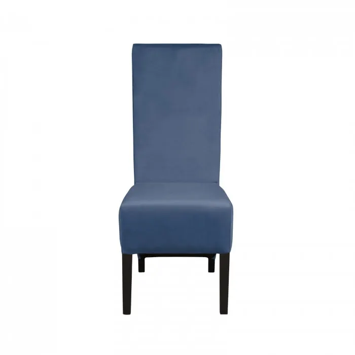 Scaun living VANESSA, picioare lemn wenge, stofa albastru deschis, 47x60x110 cm