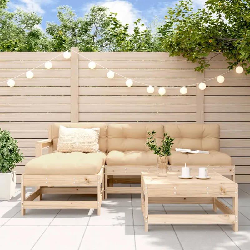 set mobilier relaxare de gradina 5 piese lemn masiv de pin