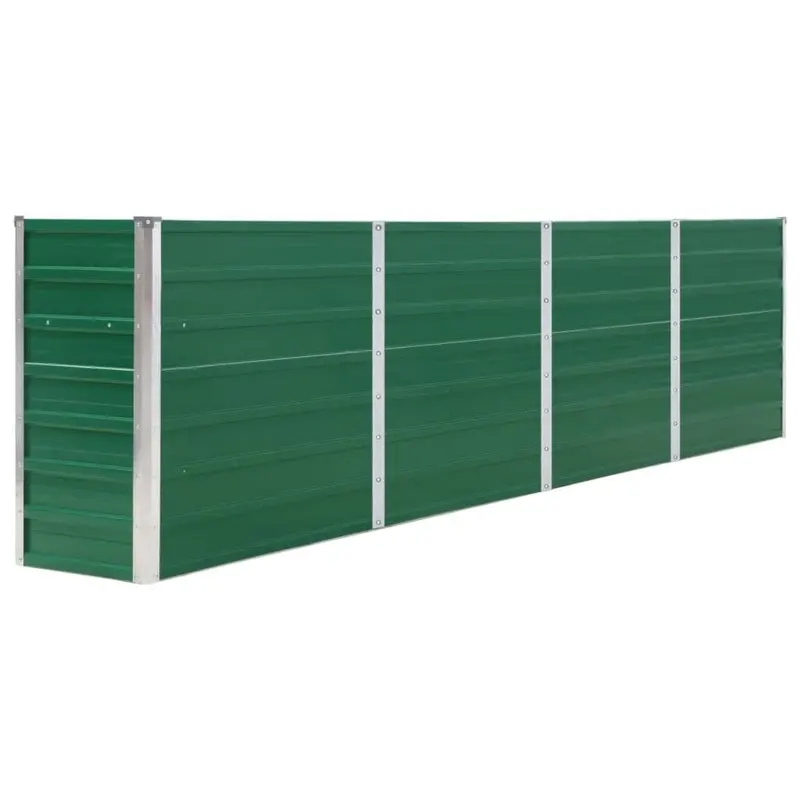 strat inaltat gradina, verde, 320x40x77 cm, otel galvanizat