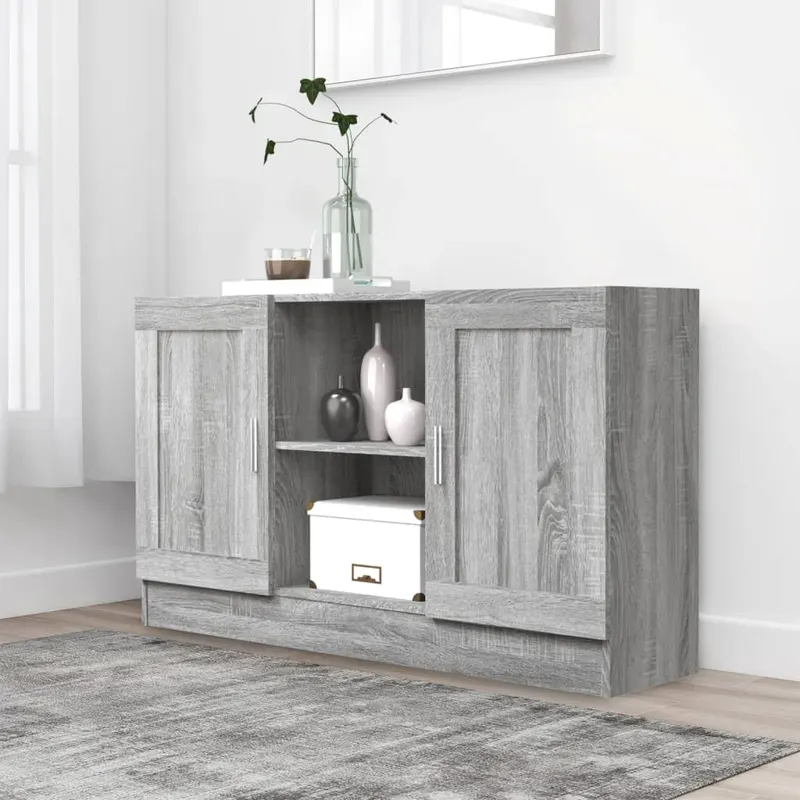 servanta, sonoma gri, 120x30,5x70 cm, lemn prelucrat