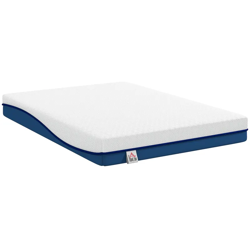 HOMCOM Saltea 190x135 cm Grosime 20 cm Saltea Viscoelastică cu Ceai Verde Fermitate Medie Pat Răcoritor cu Spumă cu Gel